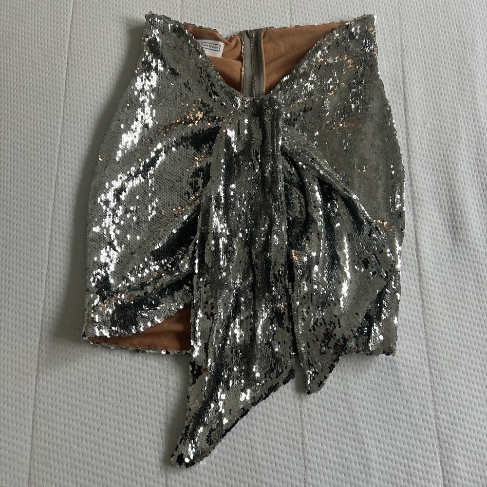 The Dolls House Beudelle Silver Sequin Mini Skirt